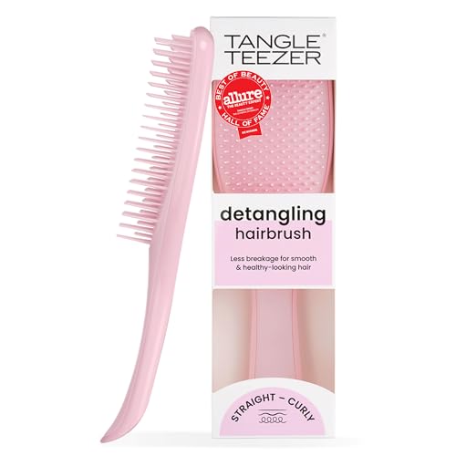 Tangle Teezer Ultimate Detangler Brush for Wet & Dry Hair, Eliminates Knots & Reduces Breakage for Straight to Wavy Hair Types, Millennial Pink