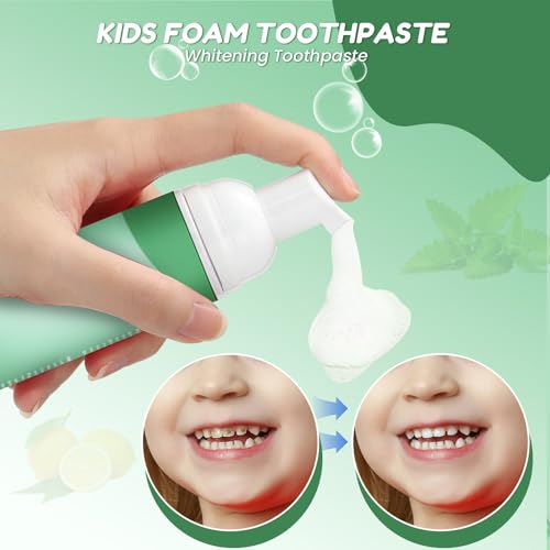 PVOGRT Kids Fluoride-Free Foam Toothpaste - 4 Pack Mint Oral Care Set