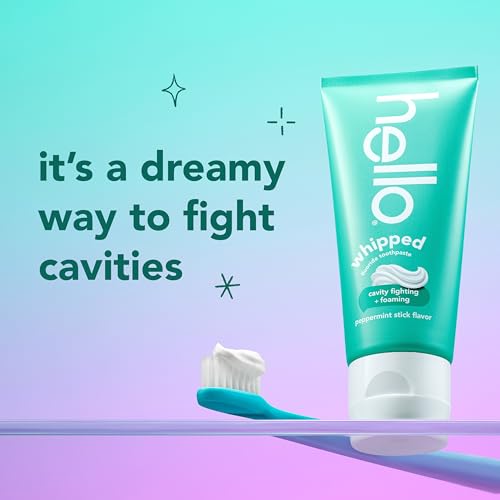 Hello Whipped Mellow Mint Dream & Peppermint Stick Toothpaste Pack - 2 x 4.0 oz Fluoride Foam Toothpaste
