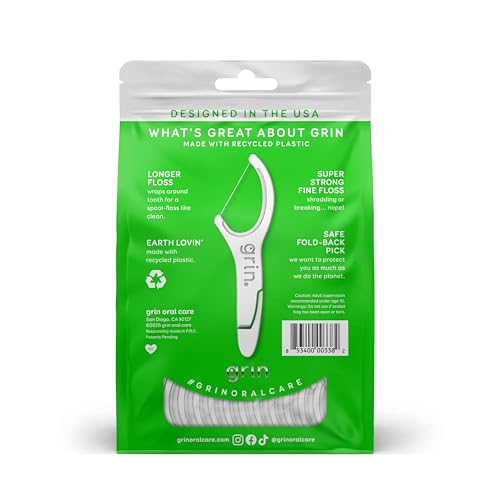 Grin Minty Floss Picks - 150 Count, Super Strong Dental Flossers
