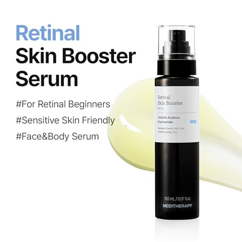 MEDITHERAPY Retinal Skin Booster Serum | Retinaldehyde, Niacinamide Anti-Aging Serum - K-Beauty Facial Serum for Fine Lines, Firming & Radiance | Hydrating Face Serum All Skin Types, 5.07 fl oz