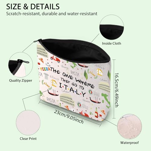 I Love Italy Makeup Bag - Travel Toiletry Pouch for Honeymoon Souvenir