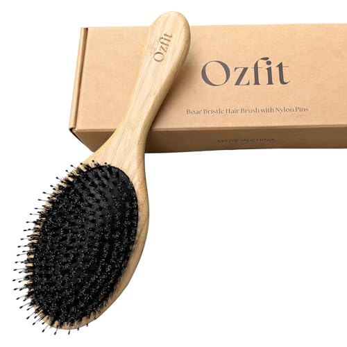 OZFIT Dual-Bristle Round Hair Brush for Smoothing & Detangling