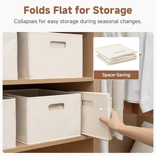 StorageWorks Large Fabric Storage Bins, 2-Pack - Ivory