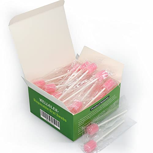 Disposable Oral Swabs 50 Pack for Dry Mouth & Elderly Oral Care - Latex-Free, Individually Wrapped