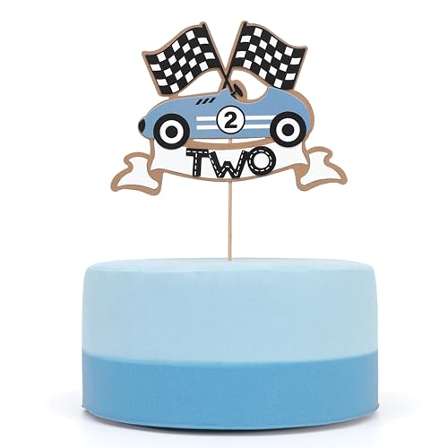 Two Fast Race Car Cake Topper for 2nd Birthday Party
