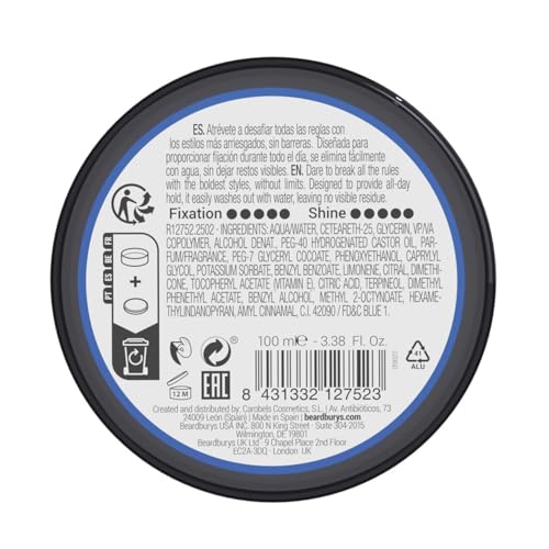 Beardburys Extra Strong Hold Hair Pomade for Men, High Shine, Long Lasting, 3.5 Fl Oz