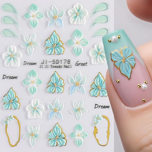 4 Sheets Floral Nail Stickers for DIY Manicure - Spring & Summer Designs