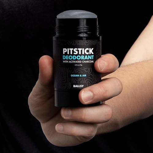 Ballsy Charcoal Deodorant for Men - Ocean & Air Scent, 2.8 Oz