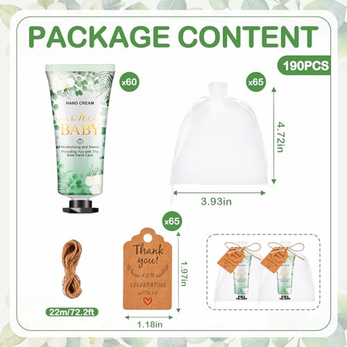VISCOO 60-Piece Baby Shower Hand Cream Gift Set with Bags and Thank You Tags