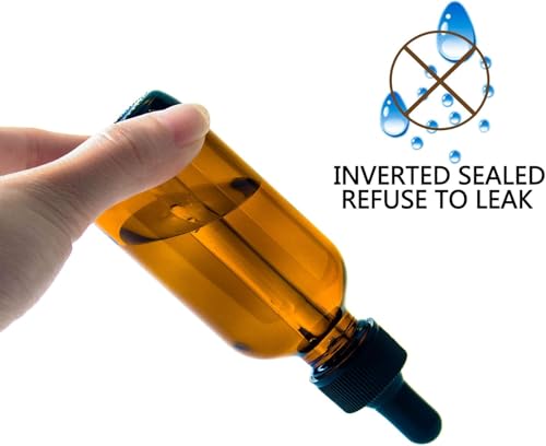 24 Pack 1oz Amber Glass Dropper Bottles for Essential Oils