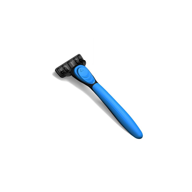 6-Blade Razor,Plastic Anti-slip Men Manual Refill Cartridges razors, 1 handle and 8 refill razor cartridges, Reusable Face Cleansing Care Tool, Shave Supplies for Men and Women - Black