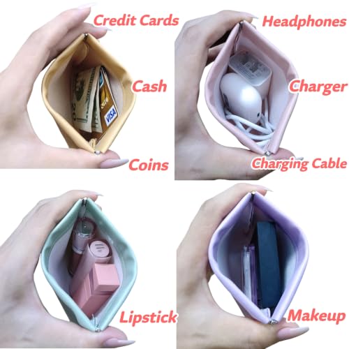6 Pack Small Purse & Sunglasses Pouches Set - 4.7x4.7 & 3.5x7.1 Inches, Multicolor