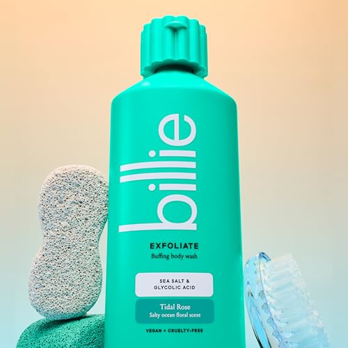 Billie Exfoliating Body Wash with Glycolic Acid - Tidal Rose, 18 Fl Oz