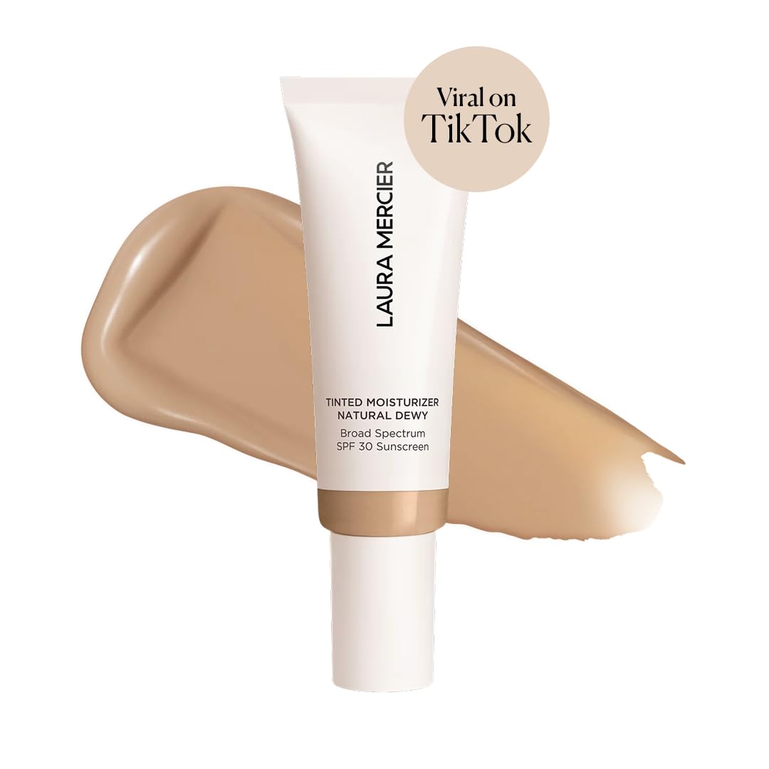 Laura Mercier Tinted Moisturizer - Natural Dewy SPF 30 | 24HR Hydration, Buildable Coverage, Sheer Finish