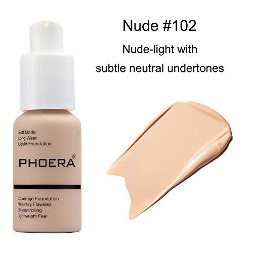 PHOERA Liquid Foundation for Mature Skin - 2-Pack (Nude & Buff Beige)