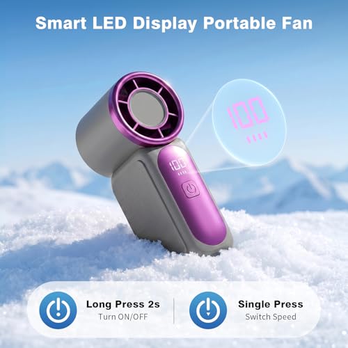 Morelax Mini Portable Handheld Fan with 6 Speeds - USB Rechargeable