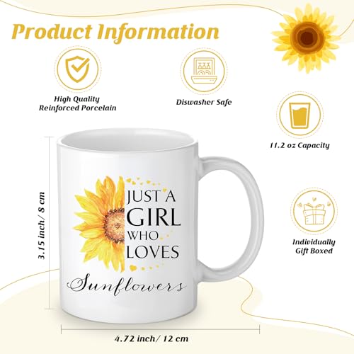 Sunflower Gift Set: Canvas Cosmetic Bag, Ceramic Coffee Mug & Keychain