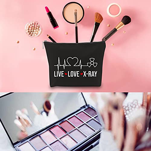 Live Love X-Ray Makeup Bag, Radiology Tech Gift Zipper Pouch
