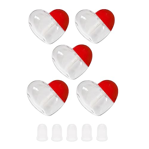Heart-Shaped Lip Gloss Containers 5ml Refillable DIY Makeup Bottles - Set of 5