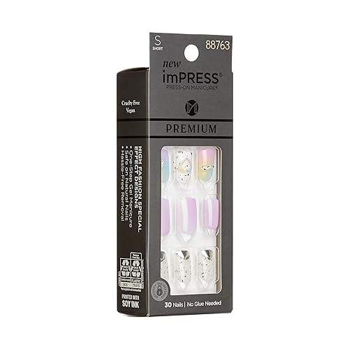 imPRESS Press-On Manicure 30 Pack - Short Purple Jelly Nail Set with Easy Application