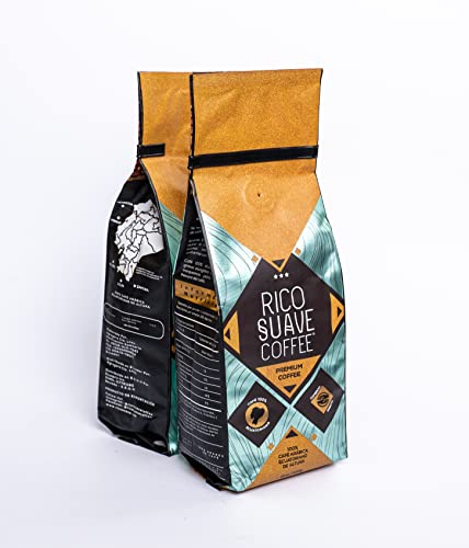 Rico Suave Premium Coffee - 100% Ecuadorian Arabica Beans, Medium-Dark Roast, Whole Beans (340g)