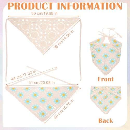 JATEBI 6-Pack Crochet Hair Bandanas for Women – Green, Versatile Head Scarf & Headband