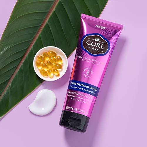 HASK Curl Care Coconut Defining Cream - Frizz-Free Hair Styling, 6.7 oz (2 Pack)