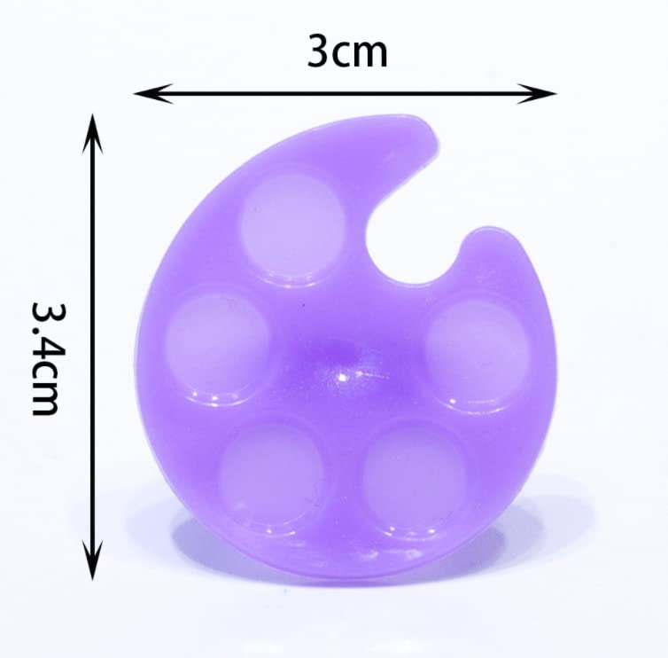 HLLMX 4 PCS Mini Nail Art Polish Holders Ring Tray Palette Finger