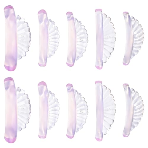 Ptwola Lash Lift Pads - 10 Silicone Rods in 5 Sizes for Eyelash Curling