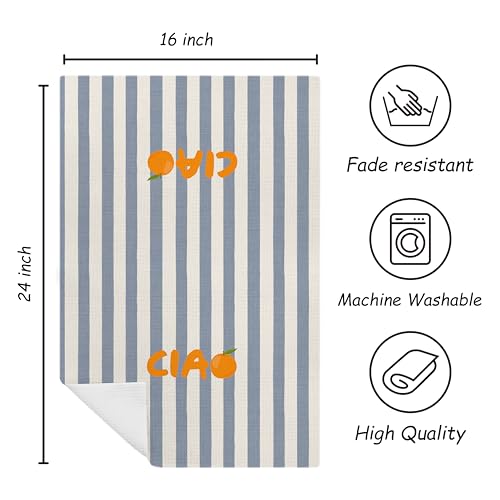 Ciao Italian Orange Kitchen Towels - 16x24 Inch Ultra-Absorbent