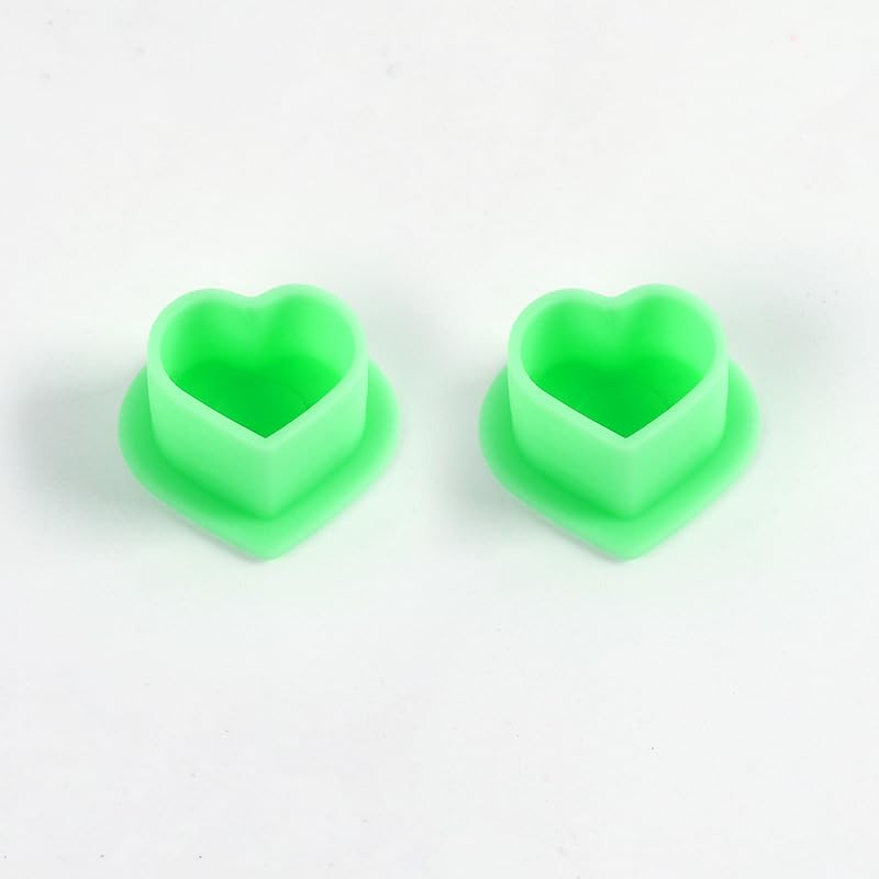 Fnskatzici 200Pcs Heart-Shaped Tattoo Ink Caps with Base - White Silicone Pigment Cups for Tattoo & Microblading