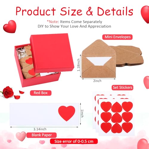 60 Mini Love Notes with Envelopes - Perfect Long-Distance Relationship Gift