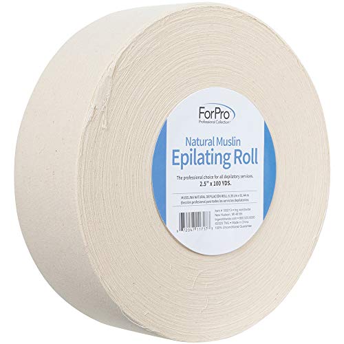 ForPro Natural Muslin Epilating Roll 2.5'' x 100 Yards Tear-Resistant for Hair Removal