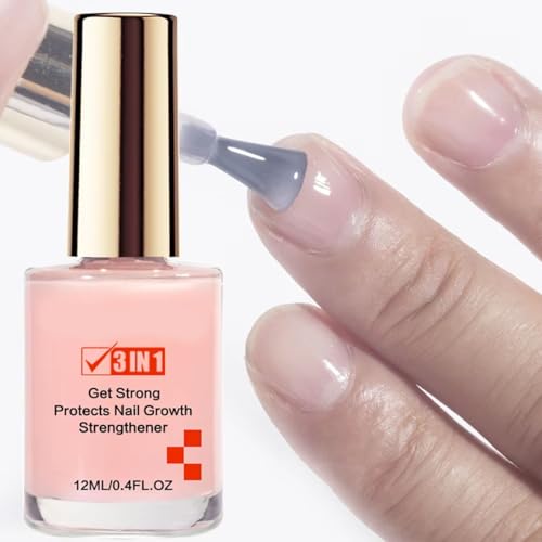 Nail Strengthener for Women: 3 IN 1 Pink Hardener Extra Strong and