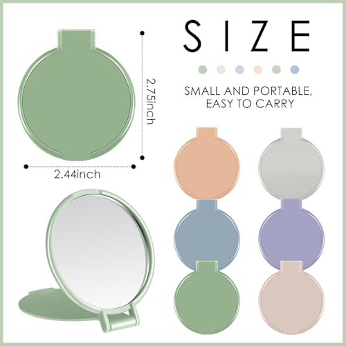 Jetec 40 Pcs Compact Mirrors Bulk Morandi Colors Foldable Handheld Makeup Mirrors