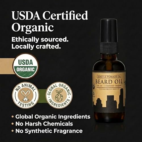 Seattle Pomade Co. Organic Beard Oil for Smooth, Itch-Free Growth
