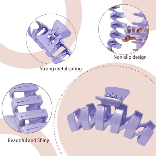 COLLIBEL 4-Inch Large Hair Claw Clips - 6-Piece Non-Slip Pastel Set