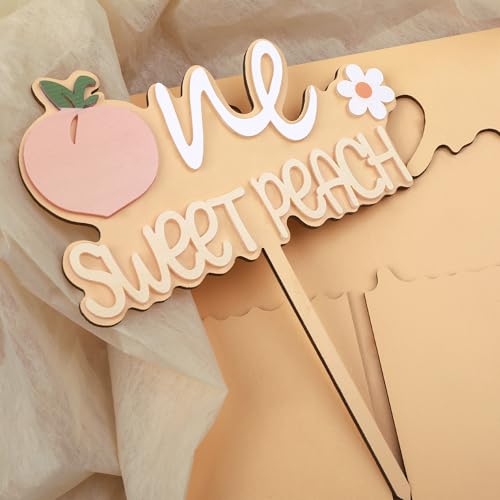 One Sweet Peach Cake Topper - Wooden & Acrylic for 1st Birthday