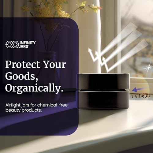Infinity Jars 50ML UV Glass Cosmetic Jar - Airtight & Leak Proof