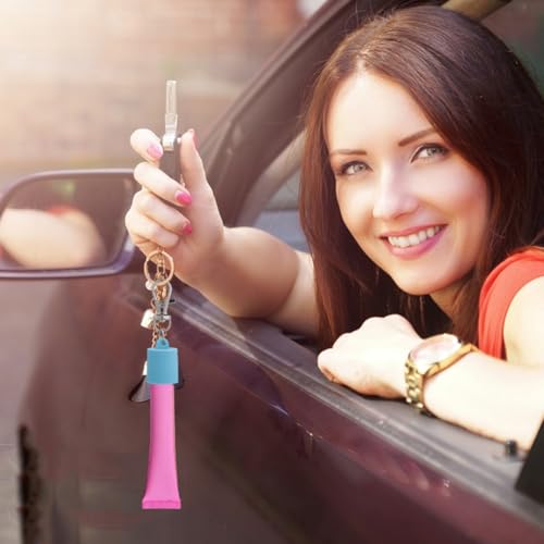 CRASPIRE Lip Balm Keychain with Silicone Cap - Portable Lip Gloss Holder for Women