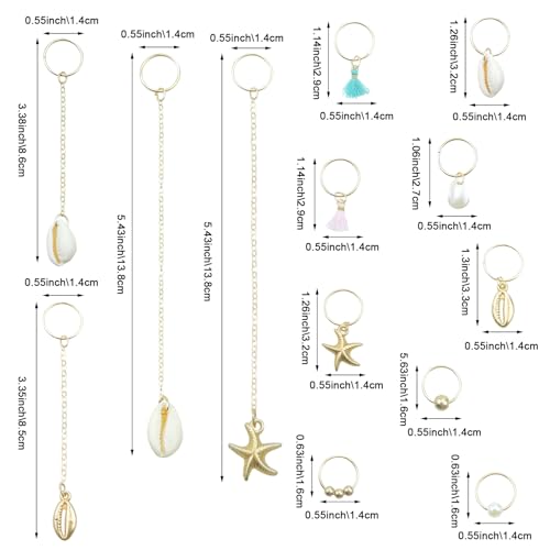 24pcs Gold Seashell Hair Charms & Clips for Braids