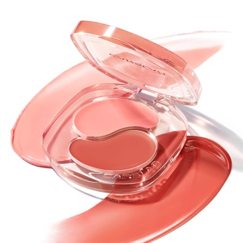 CARSLAN 2-in-1 Cream Blush Palette - Matte & Dewy Finish for Cheeks & Lips