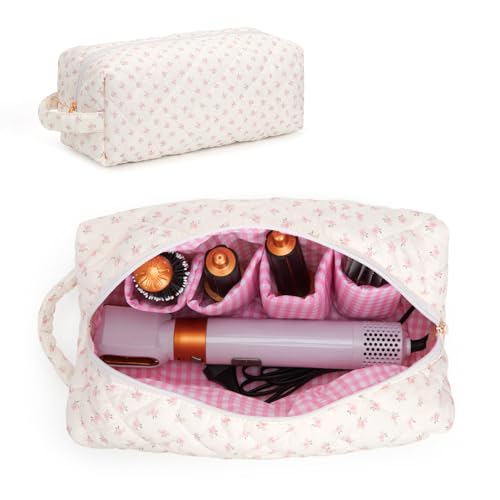 Floral Pink Hair Tools Travel Bag for Dyson Airwrap & Shark Flexstyle