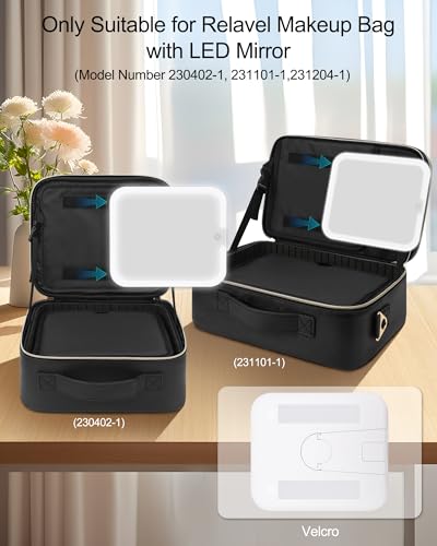 Relavel LED Makeup Mirror Replacement for Cosmetic Bags, 3-Color Light