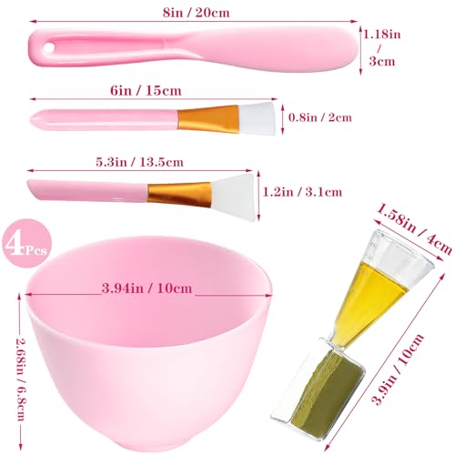 Bigwinyep Pink Silicone Facial Mask Mixing Bowl for Skincare & Spa