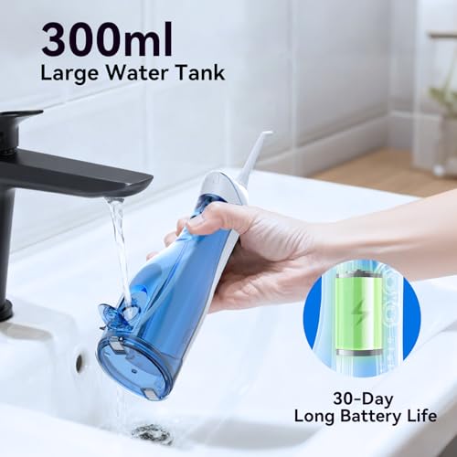 Goopick Cordless Water Flosser, Portable Oral Irrigator with 300ML Tank