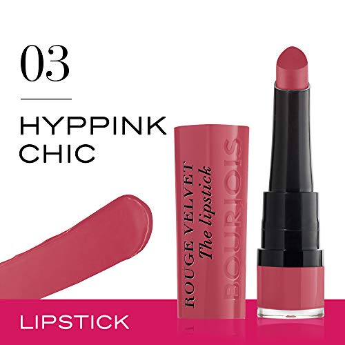 Bourjois Paris Rouge Velvet Lipstick 2.4g - Hyppink Chic, Long-Lasting Matte Lip Color
