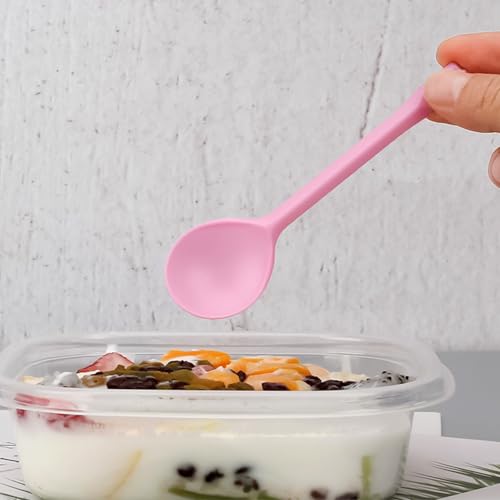 100 Heavy-Duty Disposable Soup Spoons - Individually Wrapped Plastic