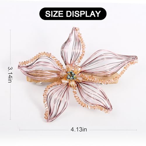 Mistofu Handmade Copper Wire Flower Hair Barrette - Elegant Hair Accessories for Women & Girls (Yellow-A)